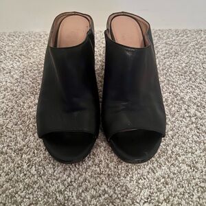 Franco Sarto Firefly Open Toe Leather Mules 7.5